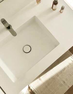 Integrated bathroom basin tops