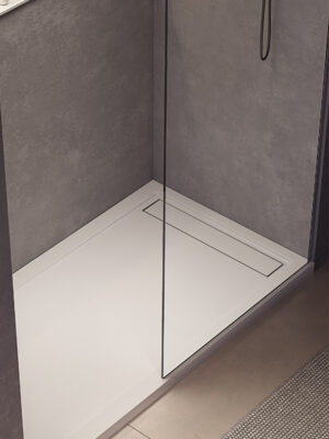 shower tray in Stonage MOMA Design model Metro, with fixed glass