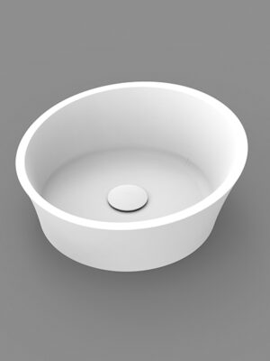 countertop washbasin model EVOQUE by MOMA Design in white stonage