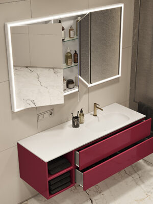 Specchi bagno con cornice e contenitori