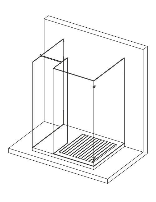 render box doccia fisso walk-in MOMA Design modello BX 401 lite