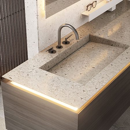 Mobili bagno realizzati in Cosmic Black MOMA Design Mobili bagno realizzati in Cosmic Black MOMA Design