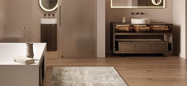 lavabo tower edo e mobile excellent in marmo pietra grey e rovere tabacco