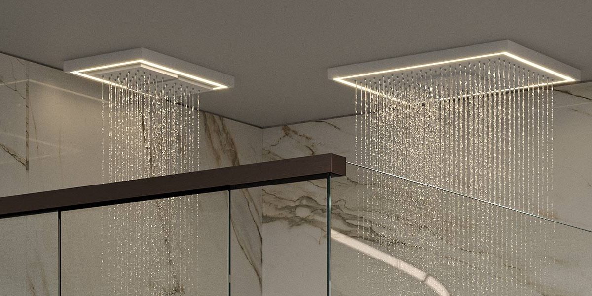 copertina2-square-shower-soffione-in-corian-glacier-white soffioni a soffitto MOMA Design modelli Square Shower e multishower con illuminazione led perimetrale