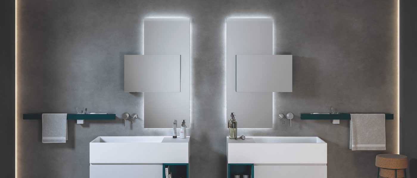 copertina3-mirr-vertigo-specchio-con-elemento-contenitore-in-legno-laccato-bianco-opaco doppio specchio contenitore MOMA Design modello mirr vertigo chiuso