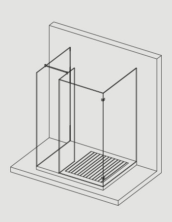 render box doccia fisso walk-in MOMA Design modello BX 401 lite